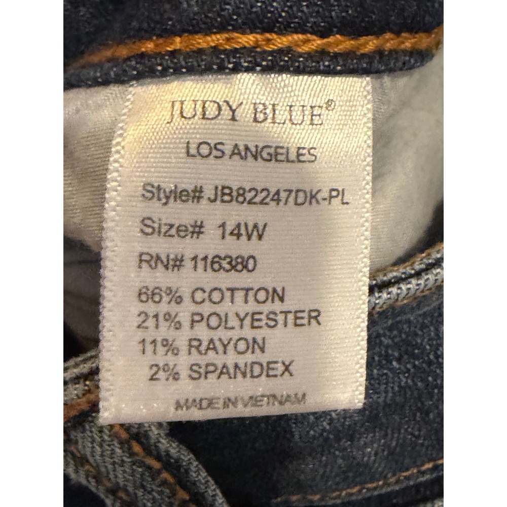 Judy Blue Capri Jeans Womens 14W Blue Skinny Fit Raw Hem JB82247DK-PL Stretch - Picture 4 of 10